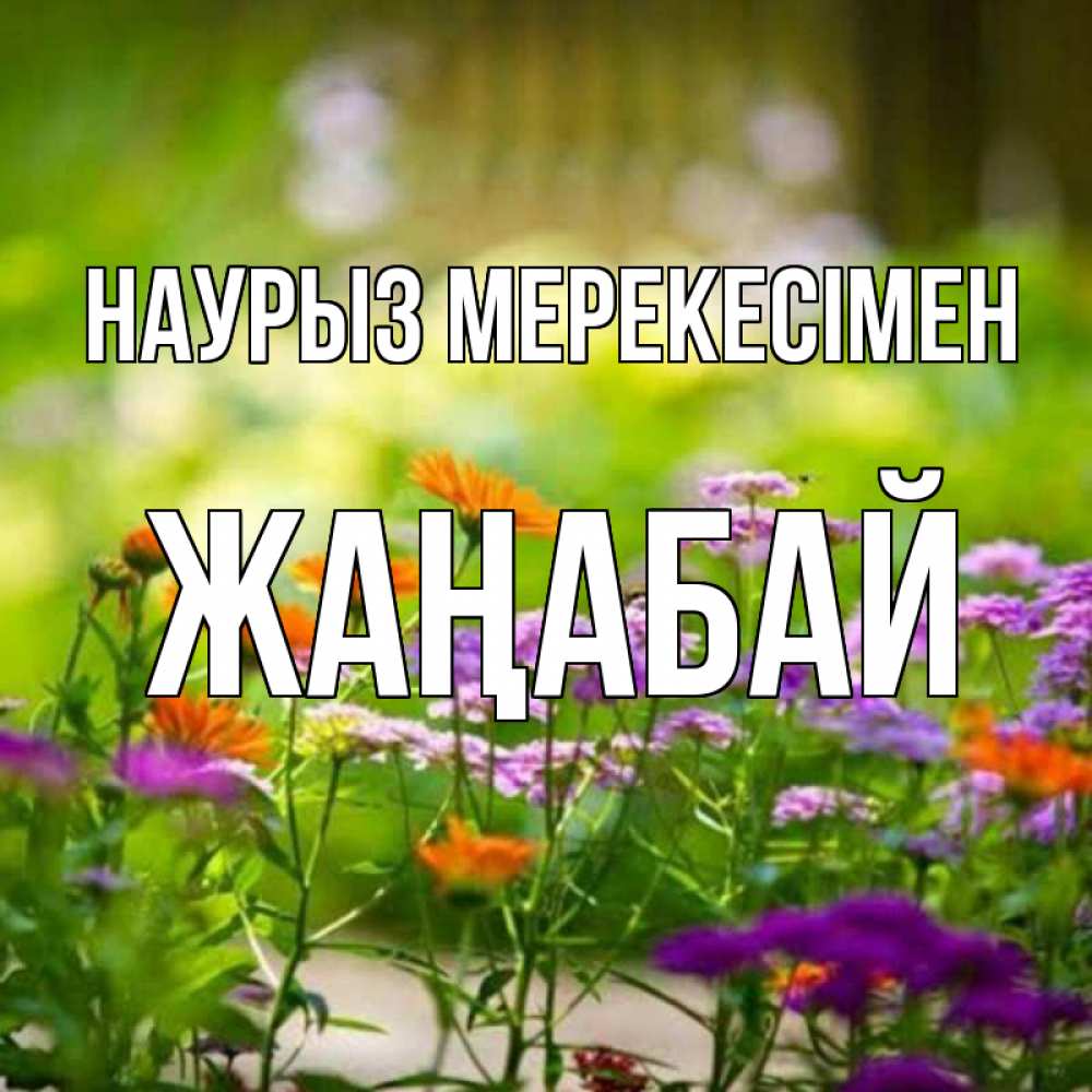 Күн сайын ашық хат с именем, Жаңабай Наурыз мерекесімен цветы Онлайн тегін жүктеп алу тілектері бар керемет карта 