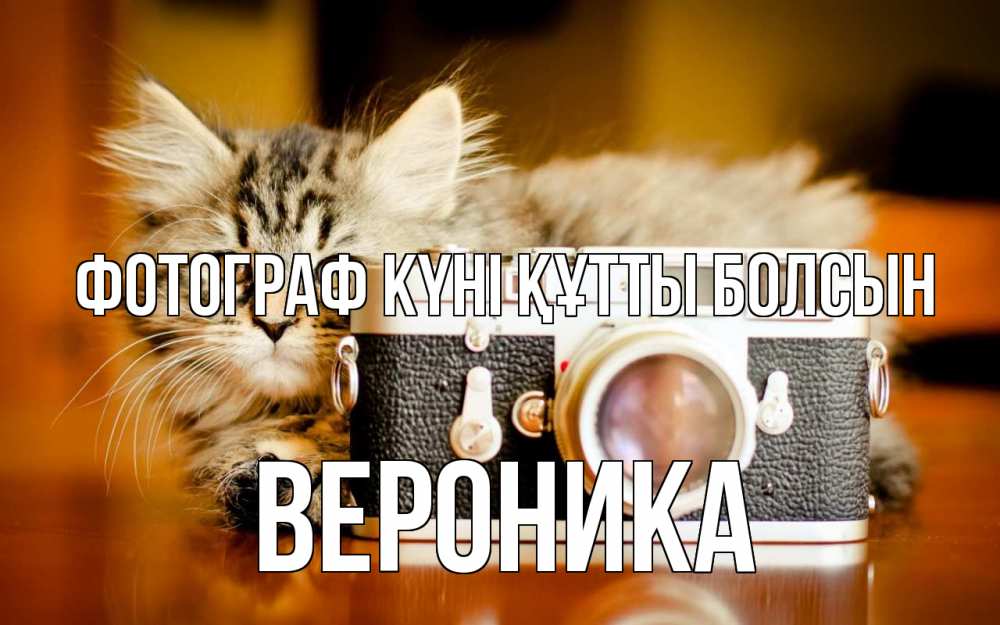 Күн сайын ашық хат с именем, Вероника Фотограф күні құтты болсын с днем фотографа Онлайн тегін жүктеп алу тілектері бар керемет карта 