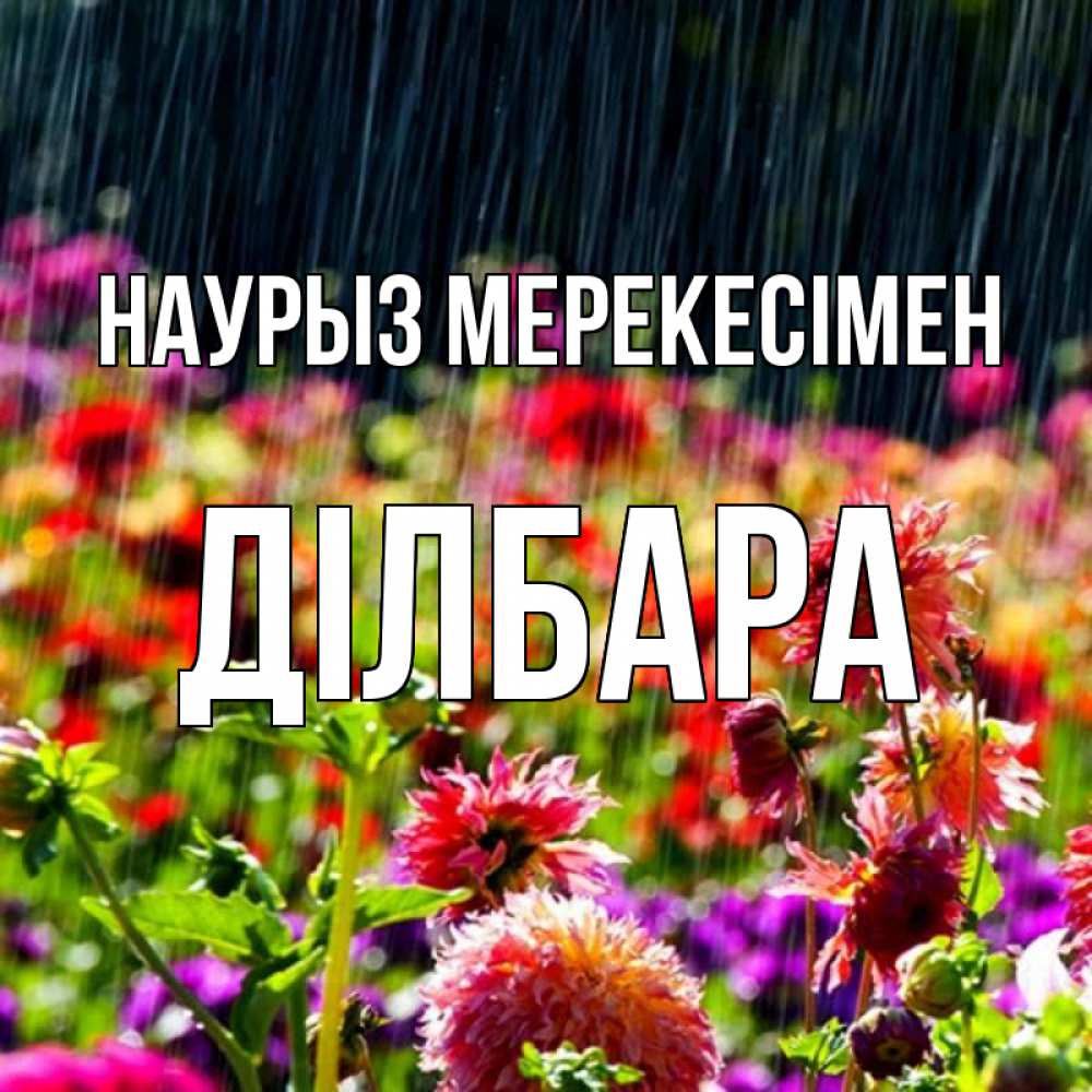 Күн сайын ашық хат с именем, ДІЛБАРА Наурыз мерекесімен цветы под дождиком к международному женскому дню Онлайн тегін жүктеп алу тілектері бар керемет карта 