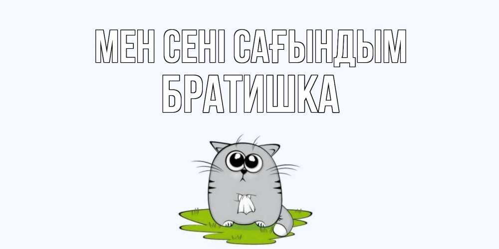 Күн сайын ашық хат с именем, Братишка Мен сені сағындым открытки с котиками я по тебе скучаю с именем Онлайн тегін жүктеп алу тілектері бар керемет карта 