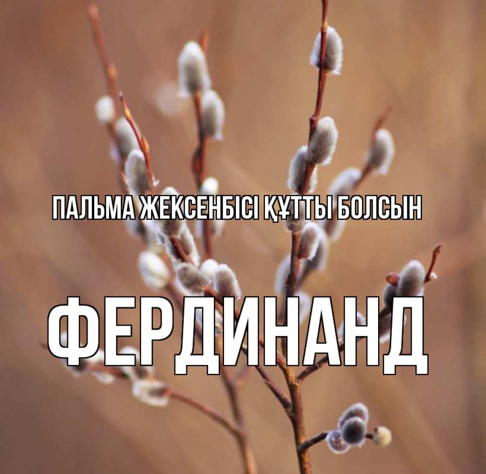 Күн сайын ашық хат с именем, Фердинанд Пальма жексенбісі құтты болсын верба Онлайн тегін жүктеп алу тілектері бар керемет карта 