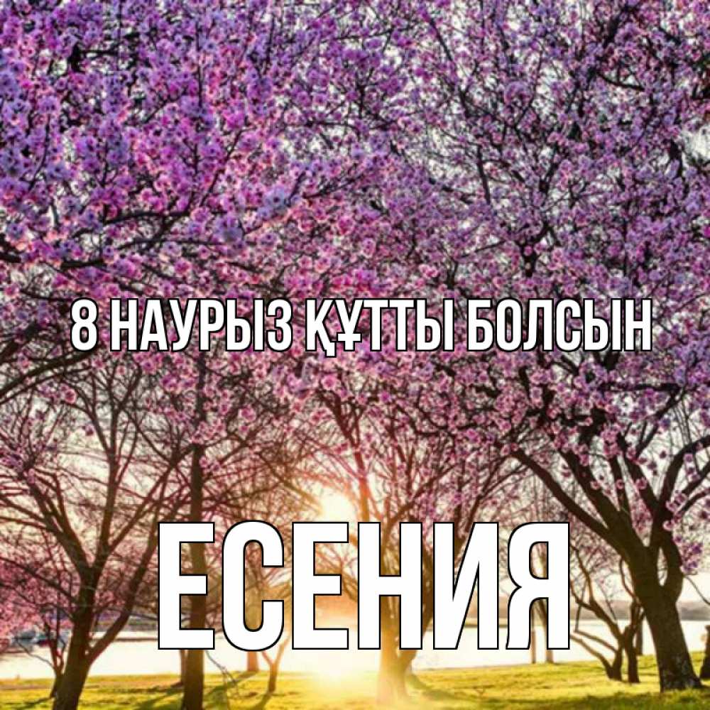 Күн сайын ашық хат с именем, Есения 8 наурыз құтты болсын международный женский день Онлайн тегін жүктеп алу тілектері бар керемет карта 