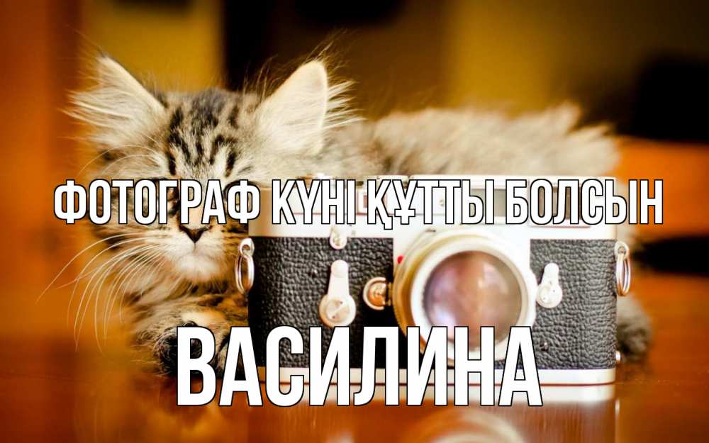 Күн сайын ашық хат с именем, Василина Фотограф күні құтты болсын с днем фотографа Онлайн тегін жүктеп алу тілектері бар керемет карта 
