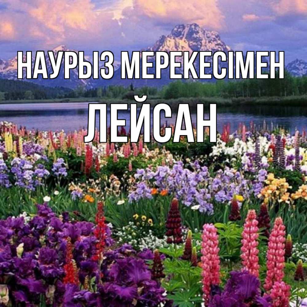 Күн сайын ашық хат с именем, Лейсан Наурыз мерекесімен праздник весны наурыз Онлайн тегін жүктеп алу тілектері бар керемет карта 
