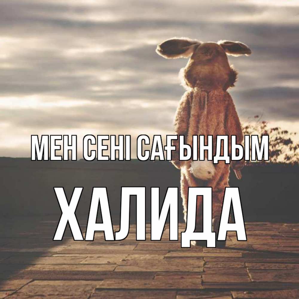 Күн сайын ашық хат с именем, ХАЛИДА Мен сені сағындым даже в костюме зайца Онлайн тегін жүктеп алу тілектері бар керемет карта 