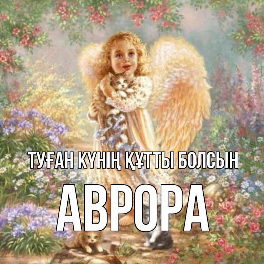 Күн сайын ашық хат с именем, Аврора Туған күнің құтты болсын держит котенка Онлайн тегін жүктеп алу тілектері бар керемет карта 
