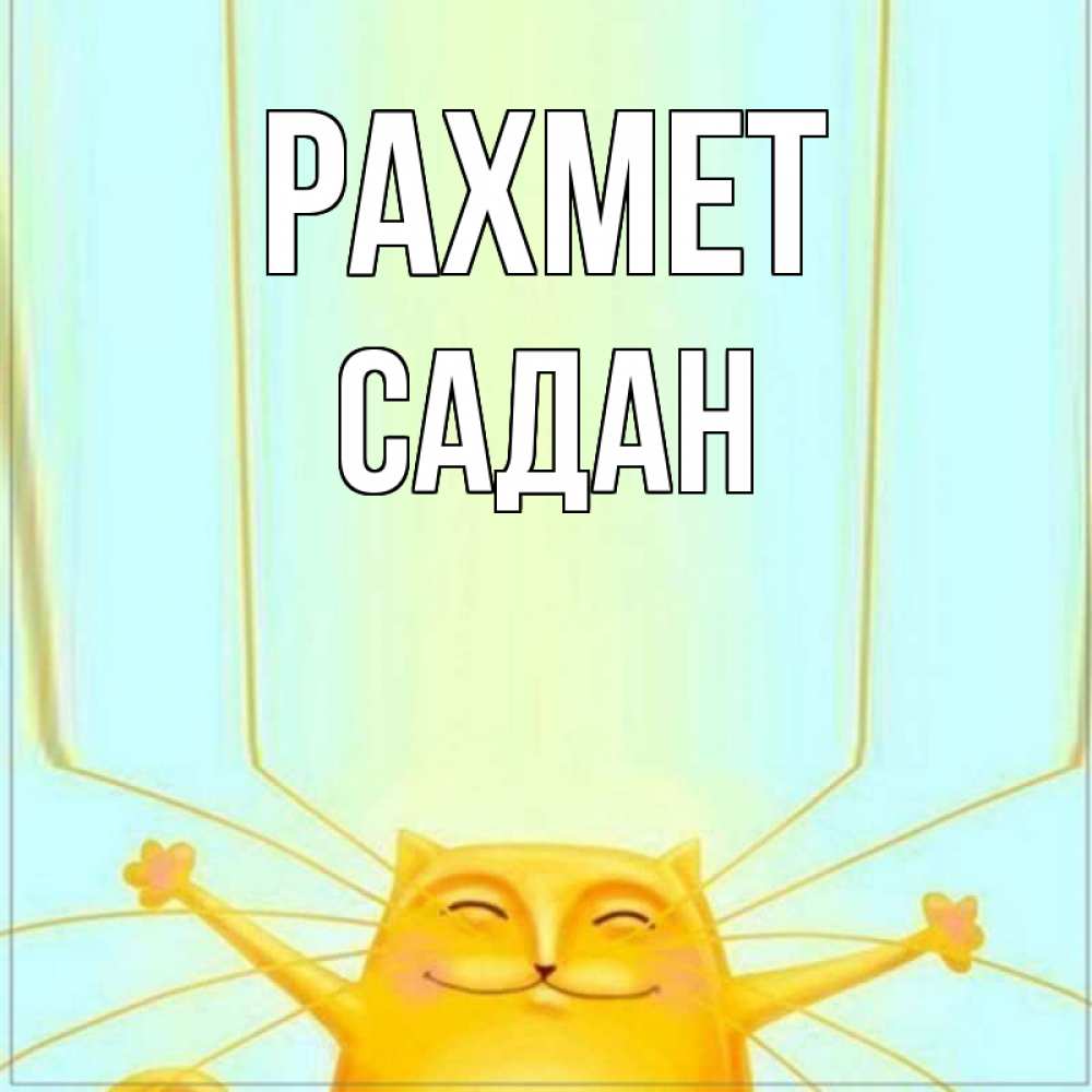 Күн сайын ашық хат с именем, САДАН рахмет кот с усами благодарит Онлайн тегін жүктеп алу тілектері бар керемет карта 