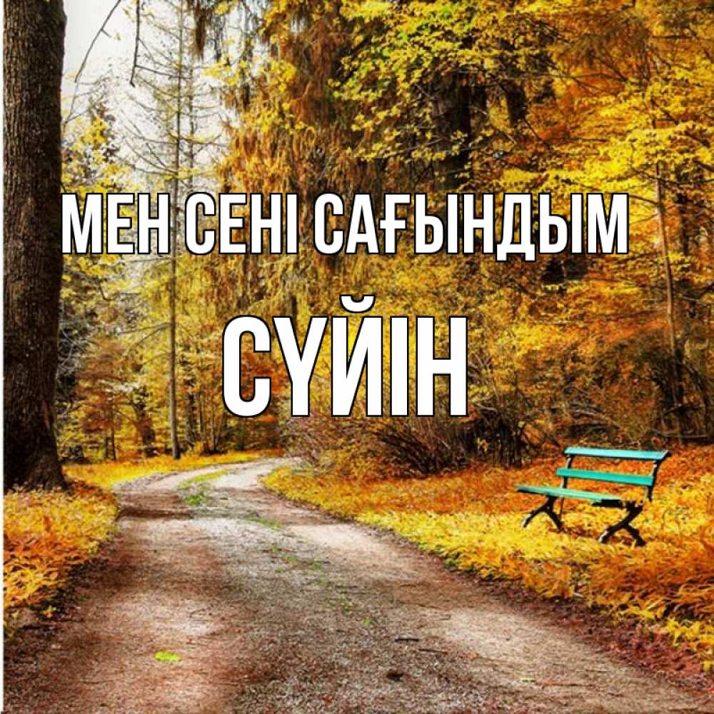 Күн сайын ашық хат с именем, СҮЙІН Мен сені сағындым зеленая лавочка и осенний лес Онлайн тегін жүктеп алу тілектері бар керемет карта 