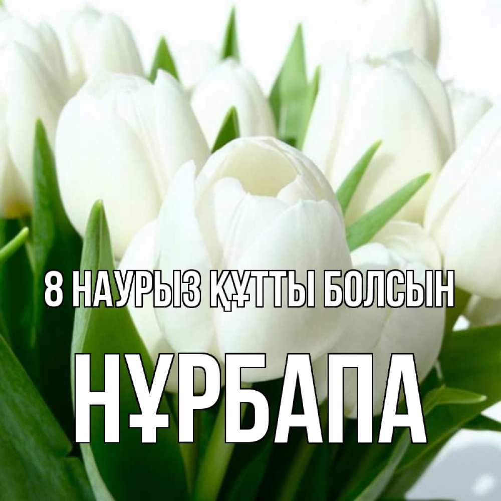 Күн сайын ашық хат с именем, НҰРБАПА 8 наурыз құтты болсын цветы Онлайн тегін жүктеп алу тілектері бар керемет карта 