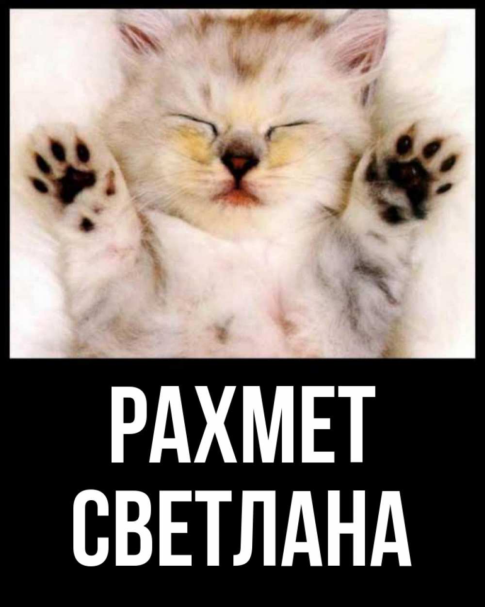 Күн сайын ашық хат с именем, Светлана рахмет маленький котенок Онлайн тегін жүктеп алу тілектері бар керемет карта 