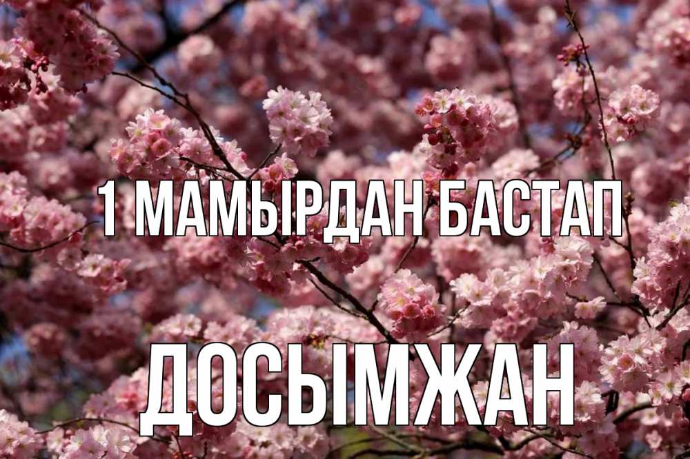 Күн сайын ашық хат с именем, Досымжан 1 мамырдан бастап С 1 мая Онлайн тегін жүктеп алу тілектері бар керемет карта 