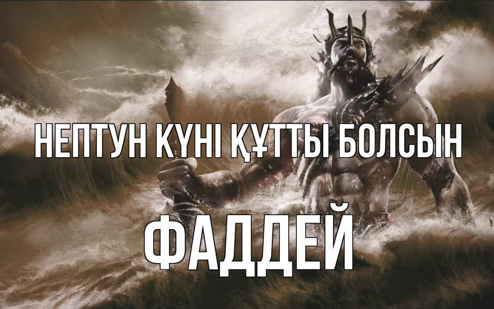 Күн сайын ашық хат с именем, Фаддей нептун күні құтты болсын с днем Нептуна Онлайн тегін жүктеп алу тілектері бар керемет карта 