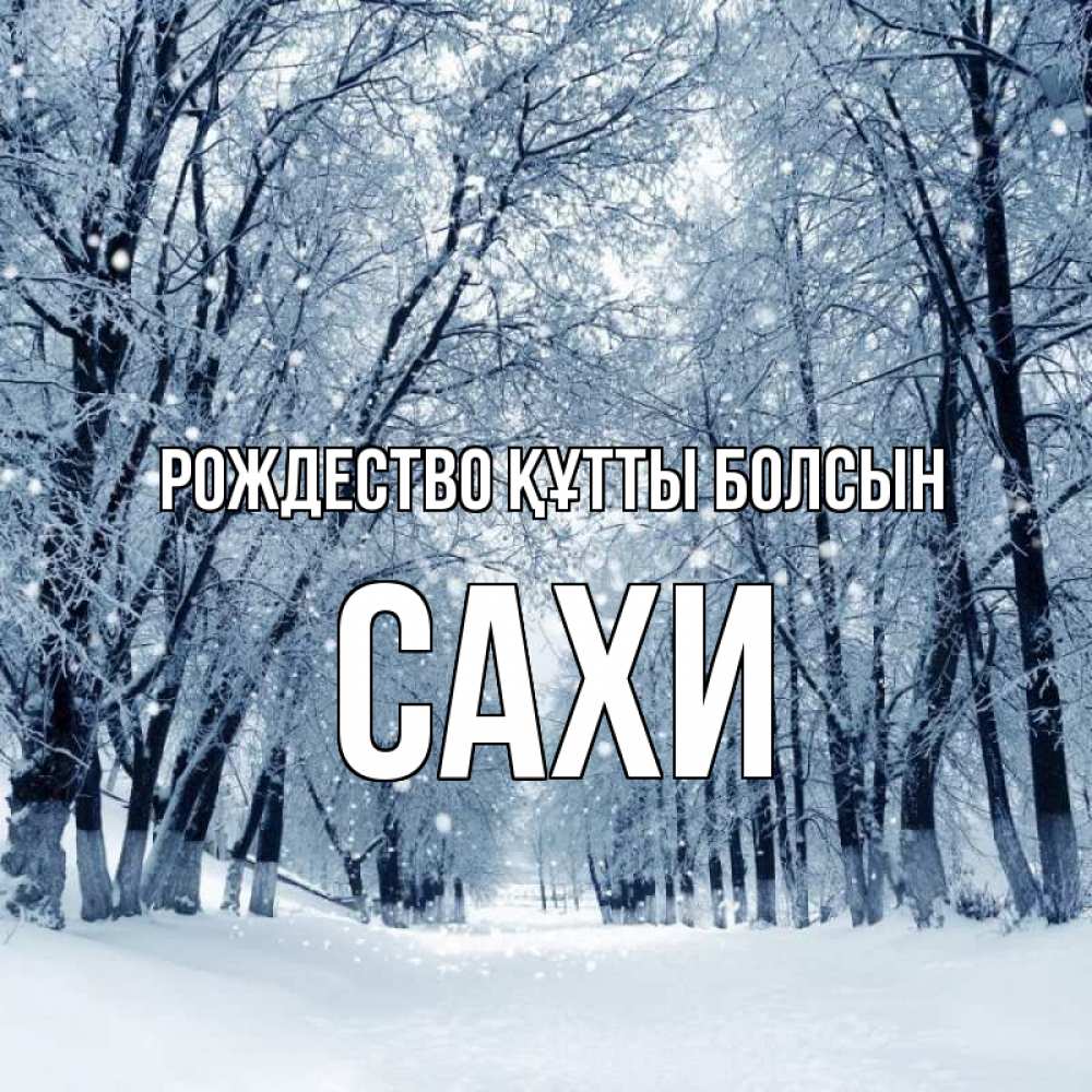 Күн сайын ашық хат с именем, САХИ Рождество құтты болсын снег, лес, парк Онлайн тегін жүктеп алу тілектері бар керемет карта 