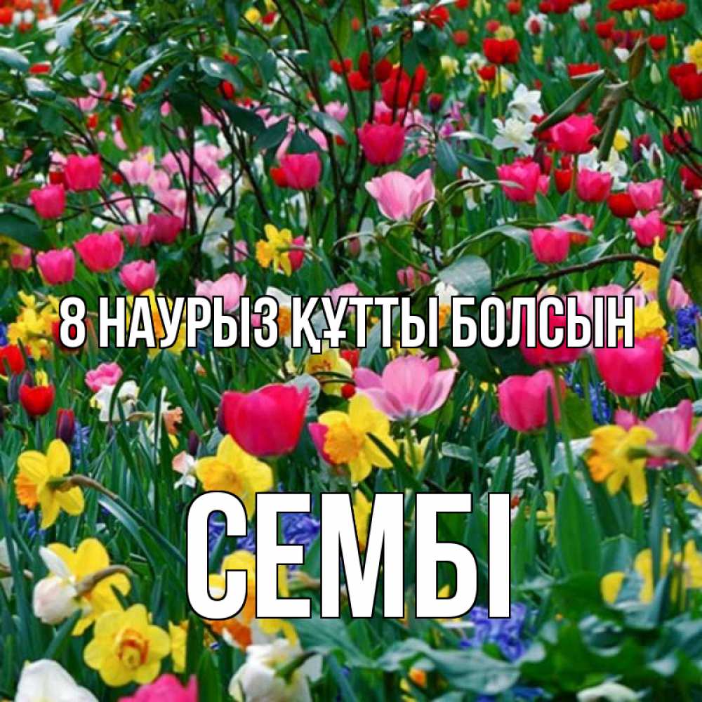 Күн сайын ашық хат с именем, СЕМБІ 8 наурыз құтты болсын с международным женским днем поздравления для женщины Онлайн тегін жүктеп алу тілектері бар керемет карта 