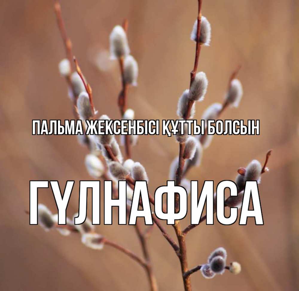 Күн сайын ашық хат с именем, ГҮЛНАФИСА Пальма жексенбісі құтты болсын верба Онлайн тегін жүктеп алу тілектері бар керемет карта 