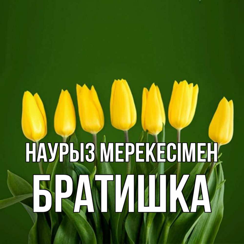 Күн сайын ашық хат с именем, Братишка Наурыз мерекесімен желтого цвета 3 Онлайн тегін жүктеп алу тілектері бар керемет карта 