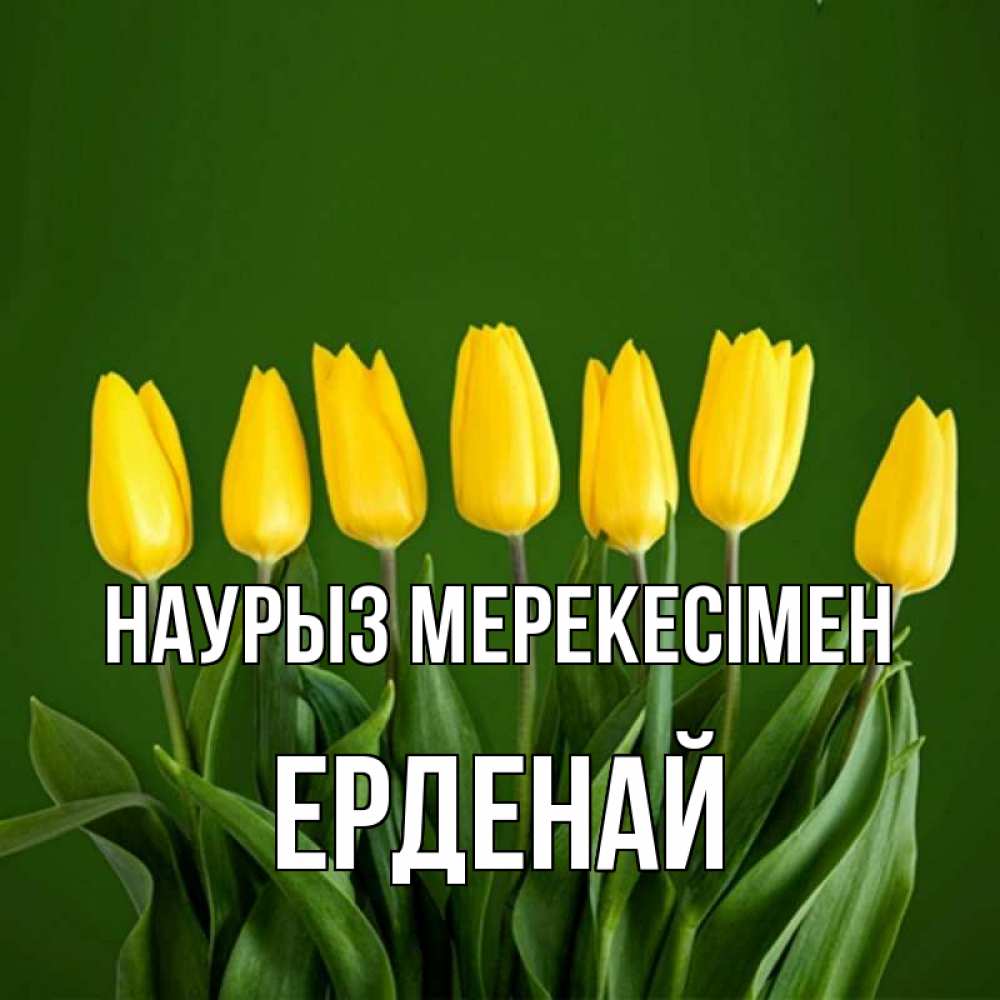 Күн сайын ашық хат с именем, Ерденай Наурыз мерекесімен желтого цвета 3 Онлайн тегін жүктеп алу тілектері бар керемет карта 