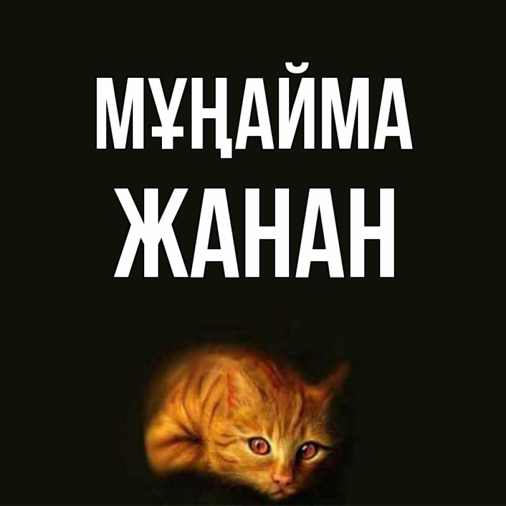 Күн сайын ашық хат с именем, ЖАНАН Мұңайма лежащий кот в темноте Онлайн тегін жүктеп алу тілектері бар керемет карта 