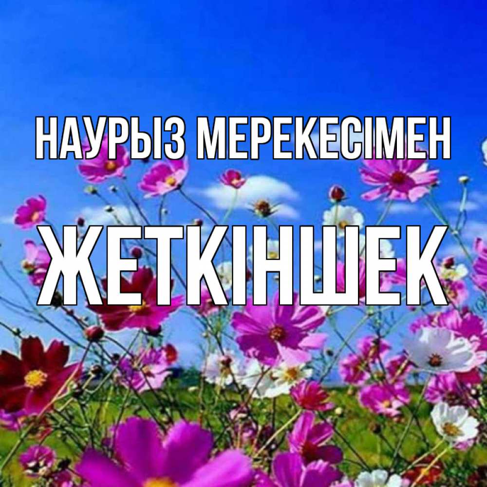 Күн сайын ашық хат с именем, Жеткіншек Наурыз мерекесімен цветы Онлайн тегін жүктеп алу тілектері бар керемет карта 