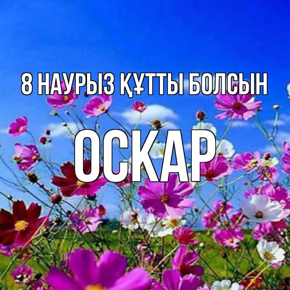 Күн сайын ашық хат с именем, Оскар 8 наурыз құтты болсын цветы Онлайн тегін жүктеп алу тілектері бар керемет карта 
