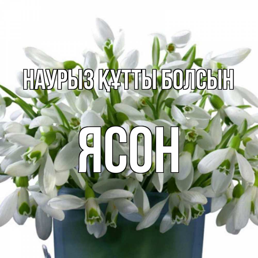 Күн сайын ашық хат с именем, Ясон Наурыз құтты болсын цветы к наурызу Онлайн тегін жүктеп алу тілектері бар керемет карта 