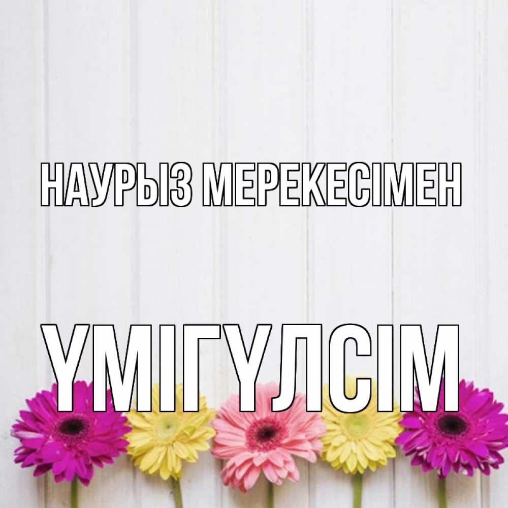 Күн сайын ашық хат с именем, ҮМІГҮЛСІМ Наурыз мерекесімен женщинам 1 Онлайн тегін жүктеп алу тілектері бар керемет карта 