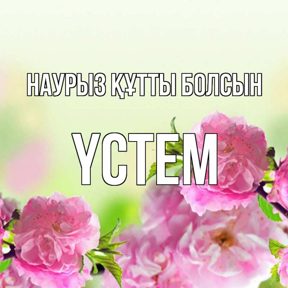 Күн сайын ашық хат с именем, ҮСТЕМ Наурыз құтты болсын цветы Онлайн тегін жүктеп алу тілектері бар керемет карта 