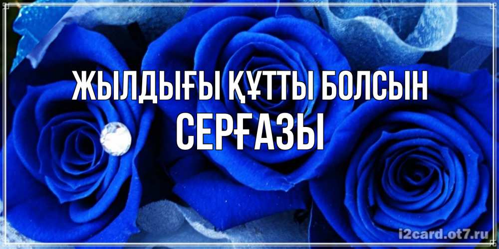 Күн сайын ашық хат с именем, СЕРҒАЗЫ Жылдығы құтты болсын синие розы в росе Онлайн тегін жүктеп алу тілектері бар керемет карта 