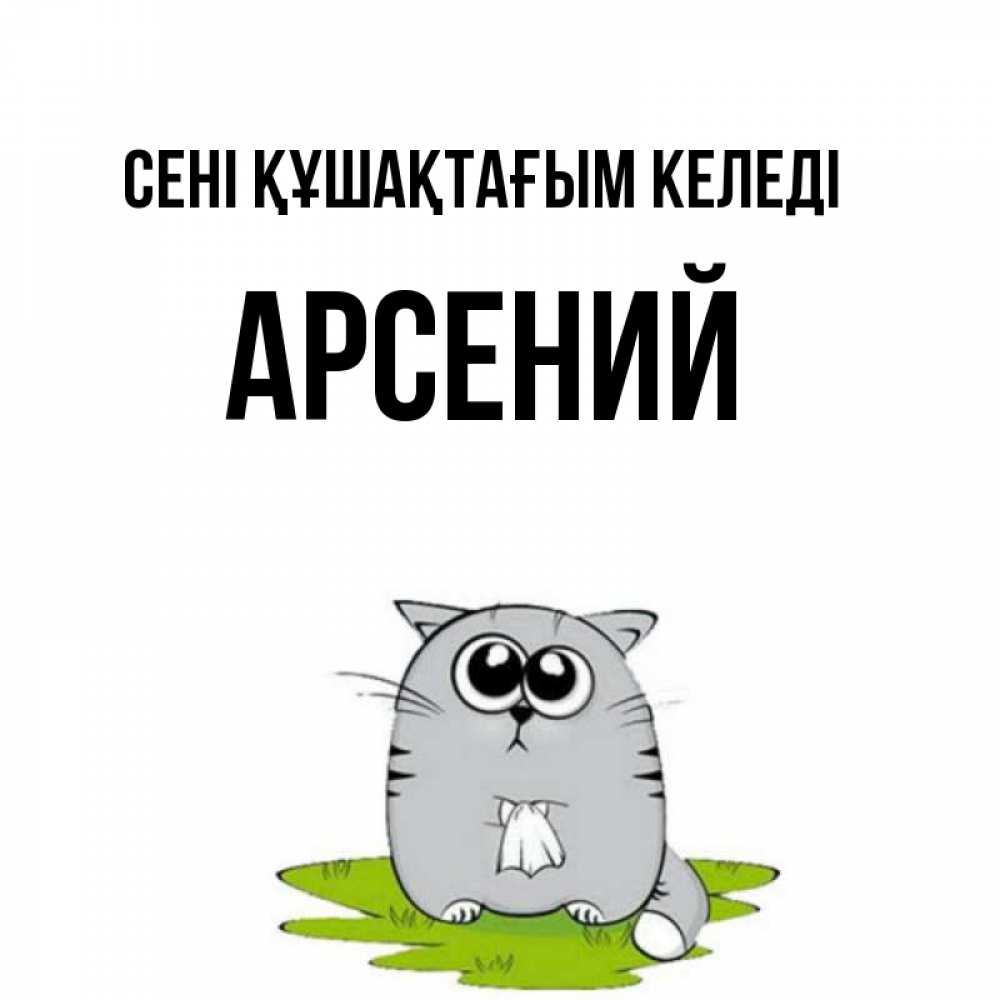 Күн сайын ашық хат с именем, Арсений сені құшақтағым келеді котик теребит платочек сидя на травке Онлайн тегін жүктеп алу тілектері бар керемет карта 