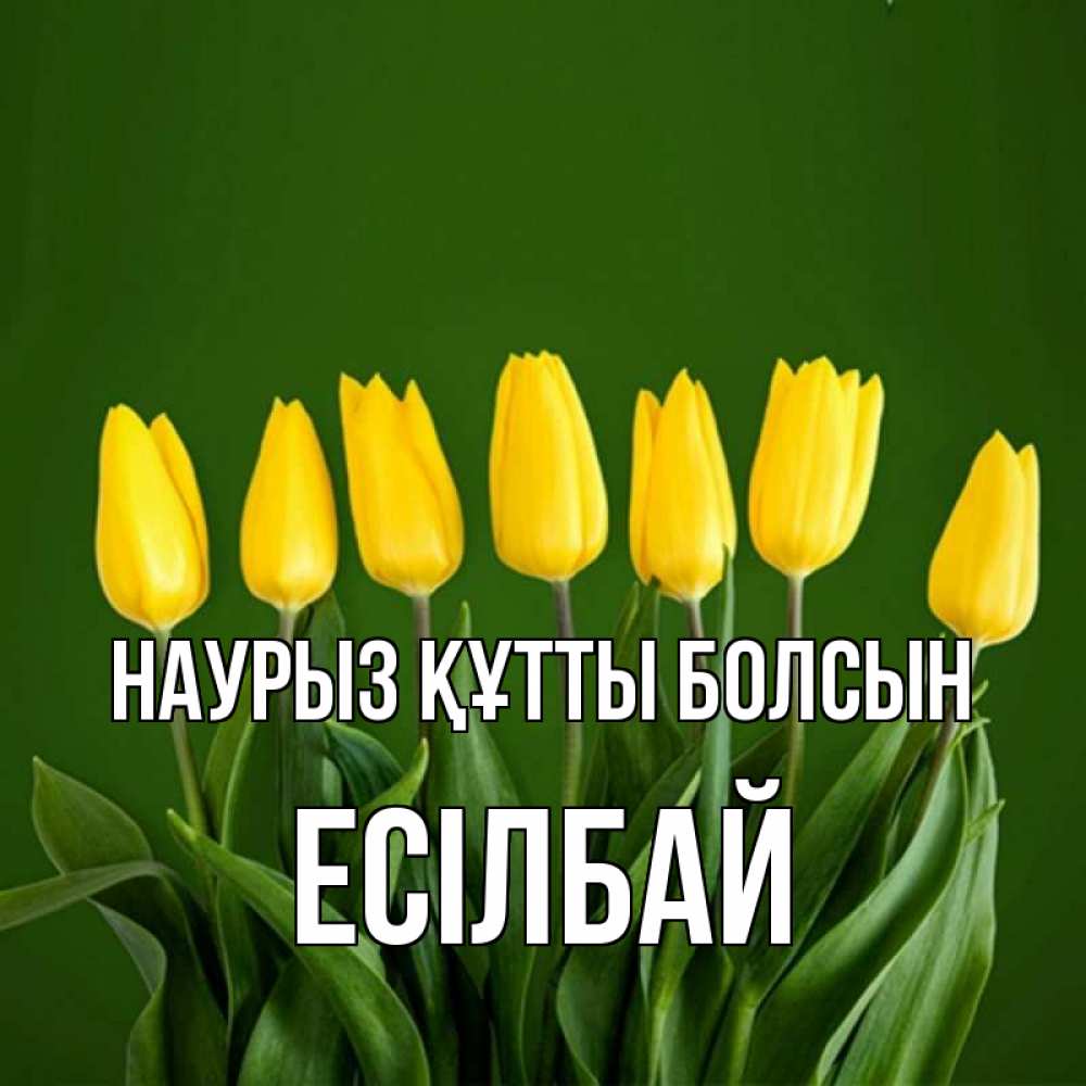 Күн сайын ашық хат с именем, Есілбай Наурыз құтты болсын желтого цвета 3 Онлайн тегін жүктеп алу тілектері бар керемет карта 