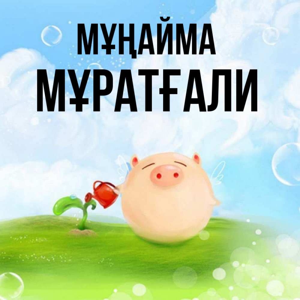 Күн сайын ашық хат с именем, Мұратғали Мұңайма поливает цветок порося Онлайн тегін жүктеп алу тілектері бар керемет карта 