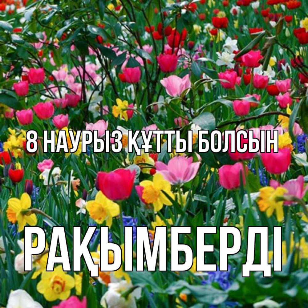 Күн сайын ашық хат с именем, Рақымберді 8 наурыз құтты болсын с международным женским днем поздравления для женщины Онлайн тегін жүктеп алу тілектері бар керемет карта 