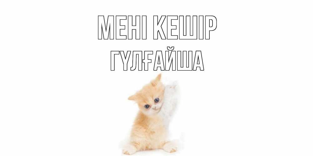 Күн сайын ашық хат с именем, ГҮЛҒАЙША Мені кешір кот Онлайн тегін жүктеп алу тілектері бар керемет карта 
