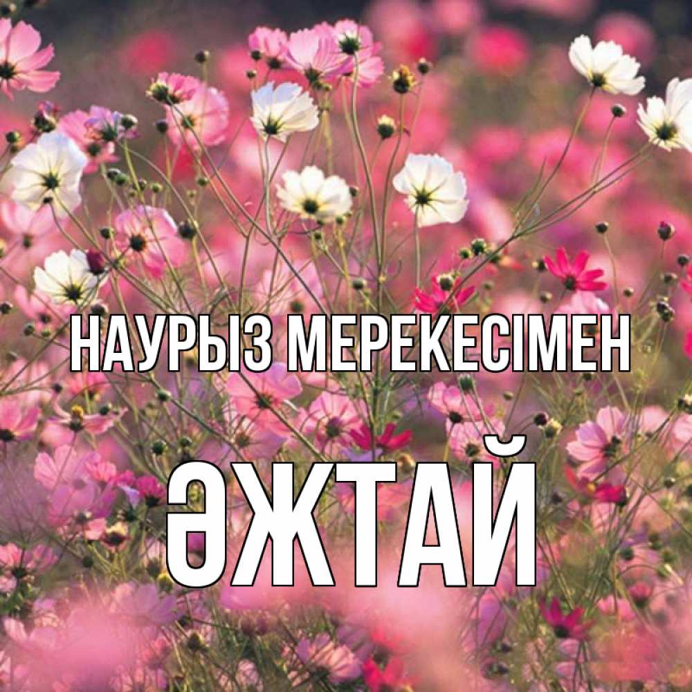 Күн сайын ашық хат с именем, Әжтай Наурыз мерекесімен красиво 1 Онлайн тегін жүктеп алу тілектері бар керемет карта 