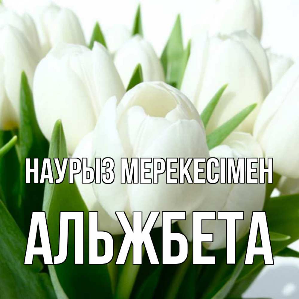 Күн сайын ашық хат с именем, Альжбета Наурыз мерекесімен цветы Онлайн тегін жүктеп алу тілектері бар керемет карта 