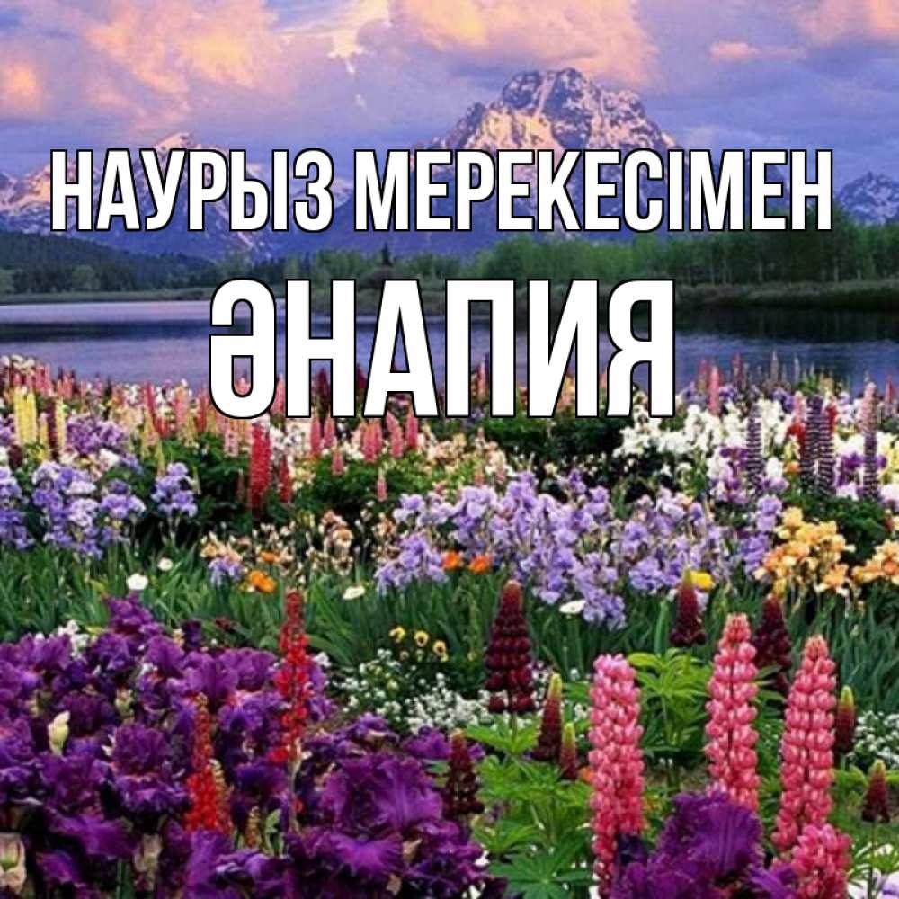 Күн сайын ашық хат с именем, ӘНАПИЯ Наурыз мерекесімен праздник весны наурыз Онлайн тегін жүктеп алу тілектері бар керемет карта 