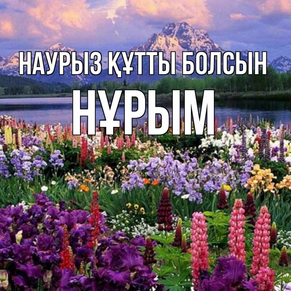 Күн сайын ашық хат с именем, Нұрым Наурыз құтты болсын наурыз Онлайн тегін жүктеп алу тілектері бар керемет карта 