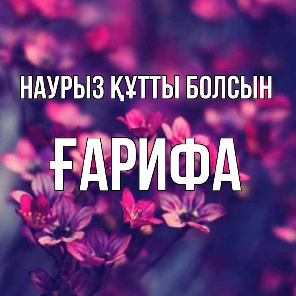 Күн сайын ашық хат с именем, ҒАРИФА Наурыз құтты болсын небольшие цветы 1 Онлайн тегін жүктеп алу тілектері бар керемет карта 