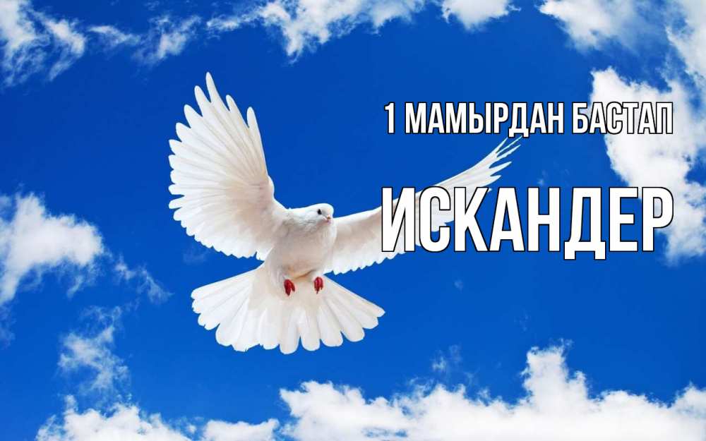 Күн сайын ашық хат с именем, Искандер 1 мамырдан бастап С 1 мая 1 Онлайн тегін жүктеп алу тілектері бар керемет карта 