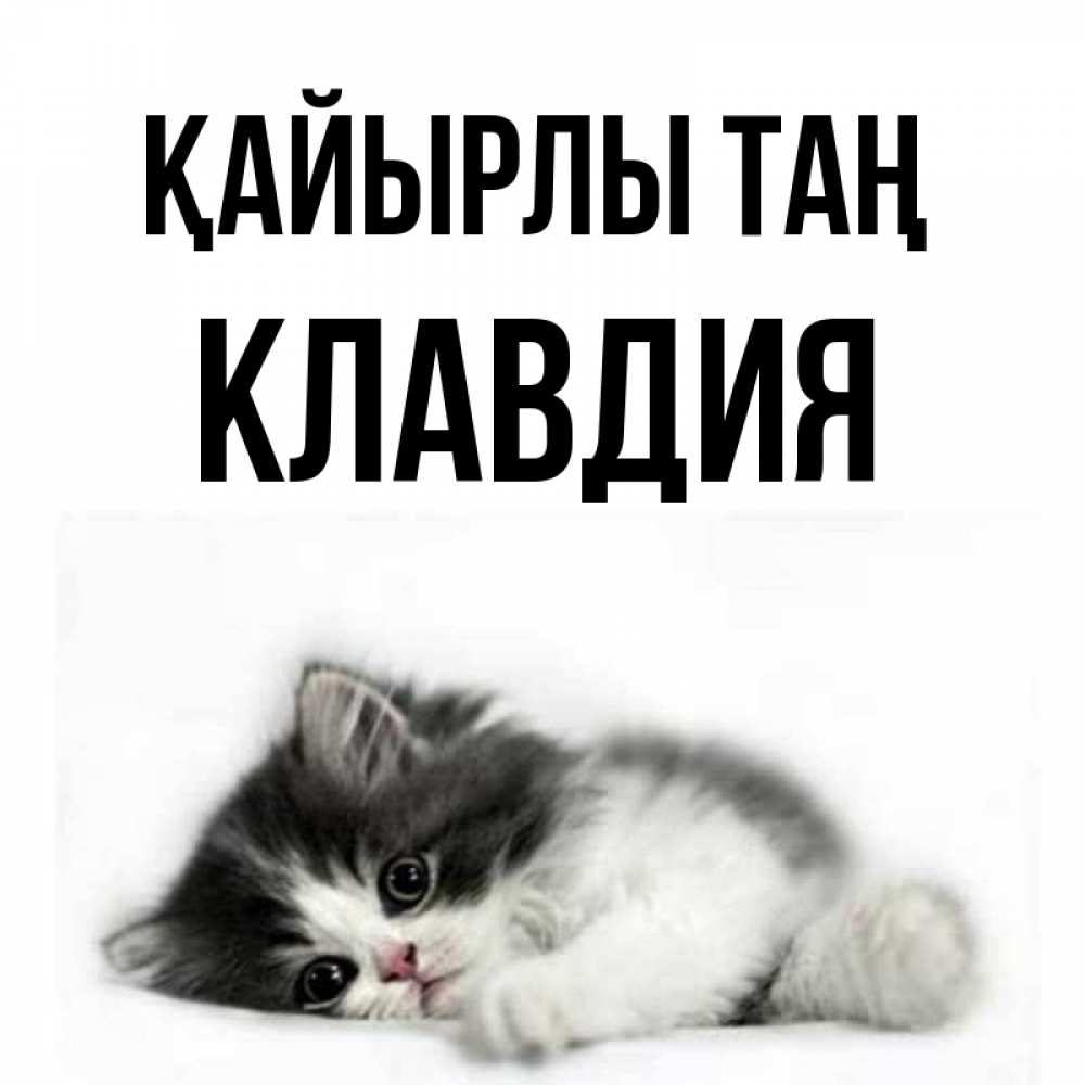 Күн сайын ашық хат с именем, Клавдия Қайырлы таң кот лапки Онлайн тегін жүктеп алу тілектері бар керемет карта 
