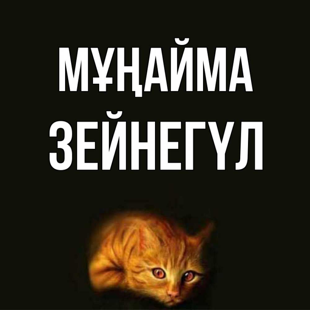 Күн сайын ашық хат с именем, ЗЕЙНЕГҮЛ Мұңайма лежащий кот в темноте Онлайн тегін жүктеп алу тілектері бар керемет карта 