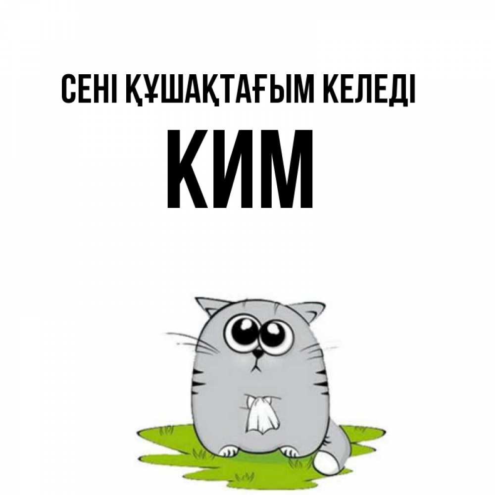 Күн сайын ашық хат с именем, Ким сені құшақтағым келеді котик теребит платочек сидя на травке Онлайн тегін жүктеп алу тілектері бар керемет карта 