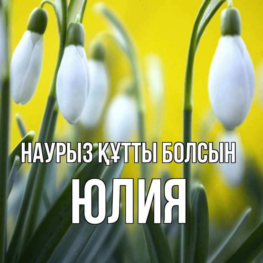 Күн сайын ашық хат с именем, Юлия Наурыз құтты болсын весенние цветы Онлайн тегін жүктеп алу тілектері бар керемет карта 
