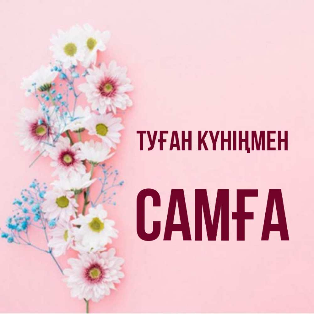 Күн сайын ашық хат с именем, САМҒА Туған күніңмен Родная моя с днем рождения тебя картинка с цветами белыми и голубыми Онлайн тегін жүктеп алу тілектері бар керемет карта 