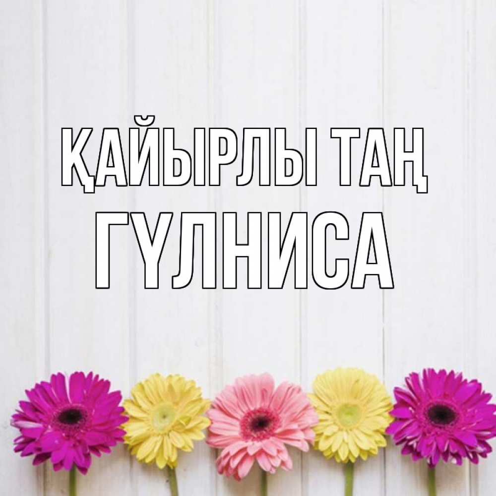 Күн сайын ашық хат с именем, ГҮЛНИСА Қайырлы таң красный желтый и розовый цветок Онлайн тегін жүктеп алу тілектері бар керемет карта 