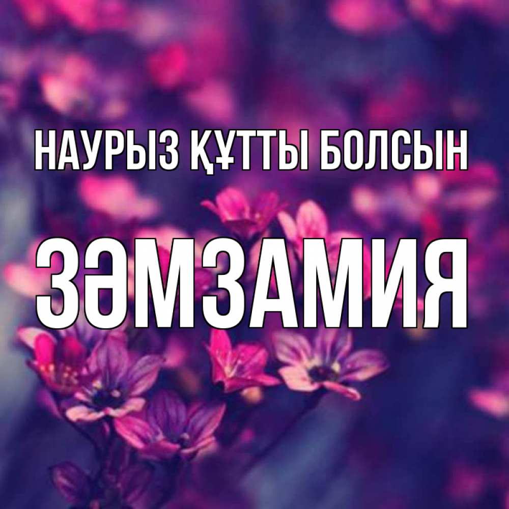 Күн сайын ашық хат с именем, ЗӘМЗАМИЯ Наурыз құтты болсын небольшие цветы 1 Онлайн тегін жүктеп алу тілектері бар керемет карта 