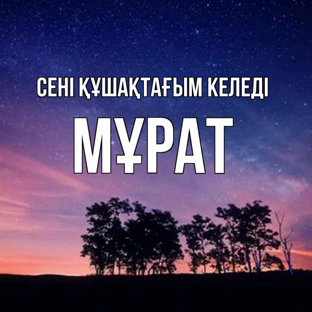 Күн сайын ашық хат с именем, МҰРАТ сені құшақтағым келеді силуэты деревьев Онлайн тегін жүктеп алу тілектері бар керемет карта 