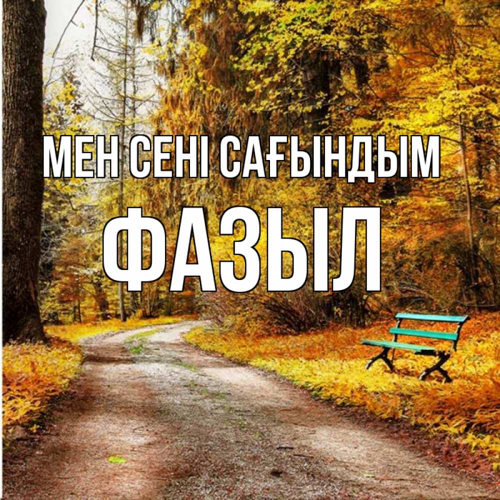Күн сайын ашық хат с именем, ФАЗЫЛ Мен сені сағындым зеленая лавочка и осенний лес Онлайн тегін жүктеп алу тілектері бар керемет карта 