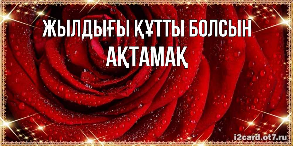 Күн сайын ашық хат с именем, Ақтамақ Жылдығы құтты болсын роса на розе блестящая в лучах солнца Онлайн тегін жүктеп алу тілектері бар керемет карта 