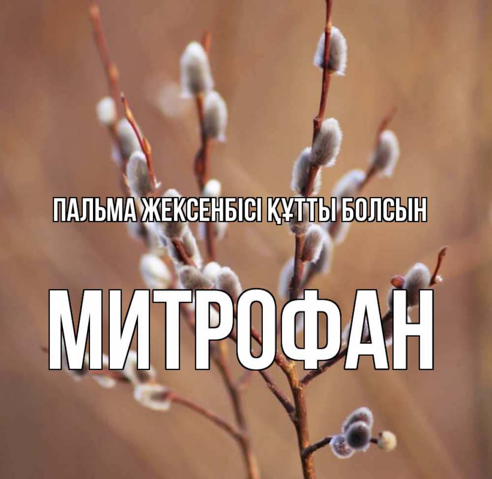 Күн сайын ашық хат с именем, Митрофан Пальма жексенбісі құтты болсын верба Онлайн тегін жүктеп алу тілектері бар керемет карта 